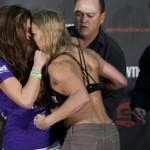 Miesha Tate and Ronda Rousey Butt Heads at Weigh-ins