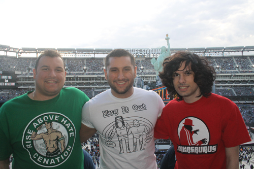The brothers and I at Wrestlemania 29...unintentional human Italian flag.