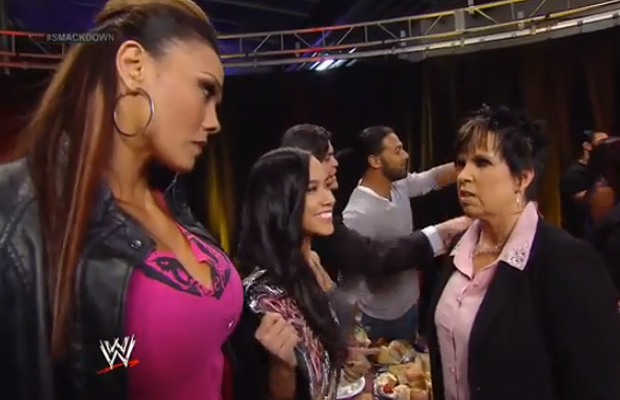 Video: AJ Lee and Tamina Try to Crash Vickie Guerrero’s Thanksgiving Celebration