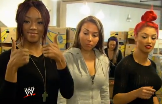 Video: Alicia Fox and Eva Marie Volunteer for the Greater Boston Food Bank
