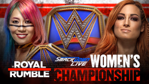 Becky Lynch vs Asuka Royal Rumble title card