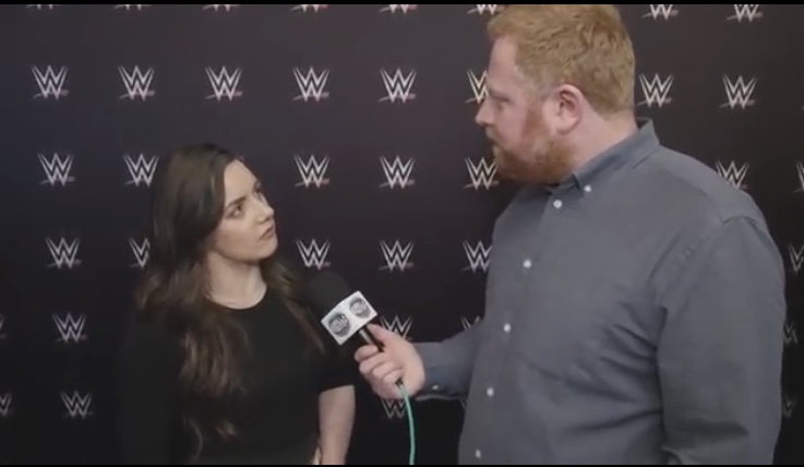 Nikki Cross comes out of character in a backstage interview