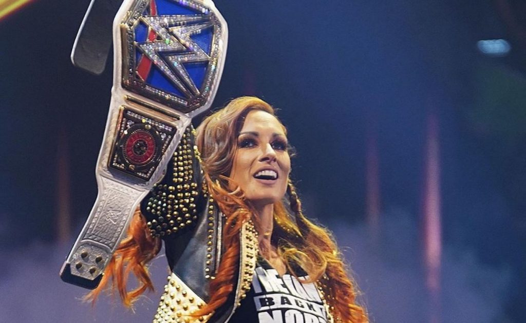 Becky Lynch with the SmackDown Women's Champion