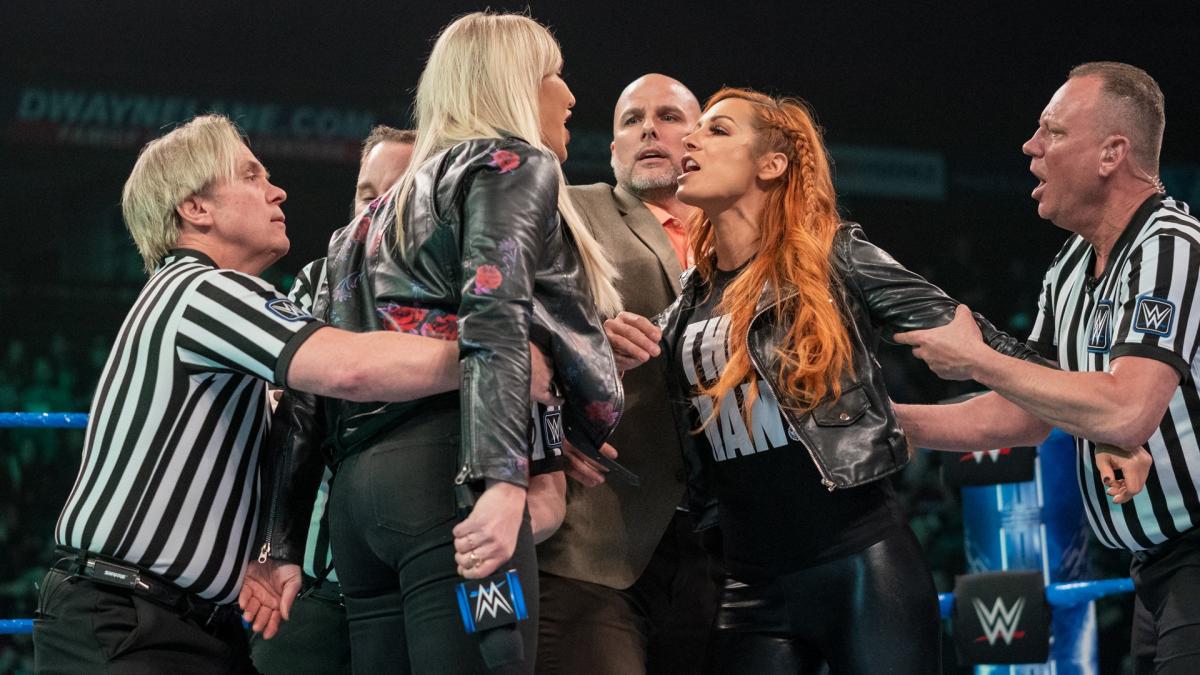 Becky Lynch and Charlotte Flair confront eachother in WWE